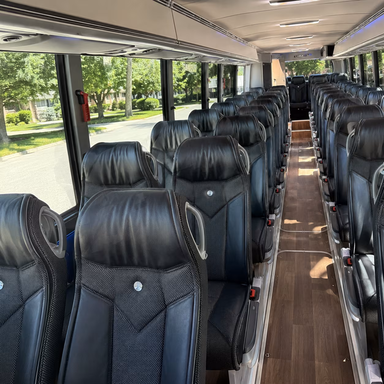 apex 40 passenger charter bus inside