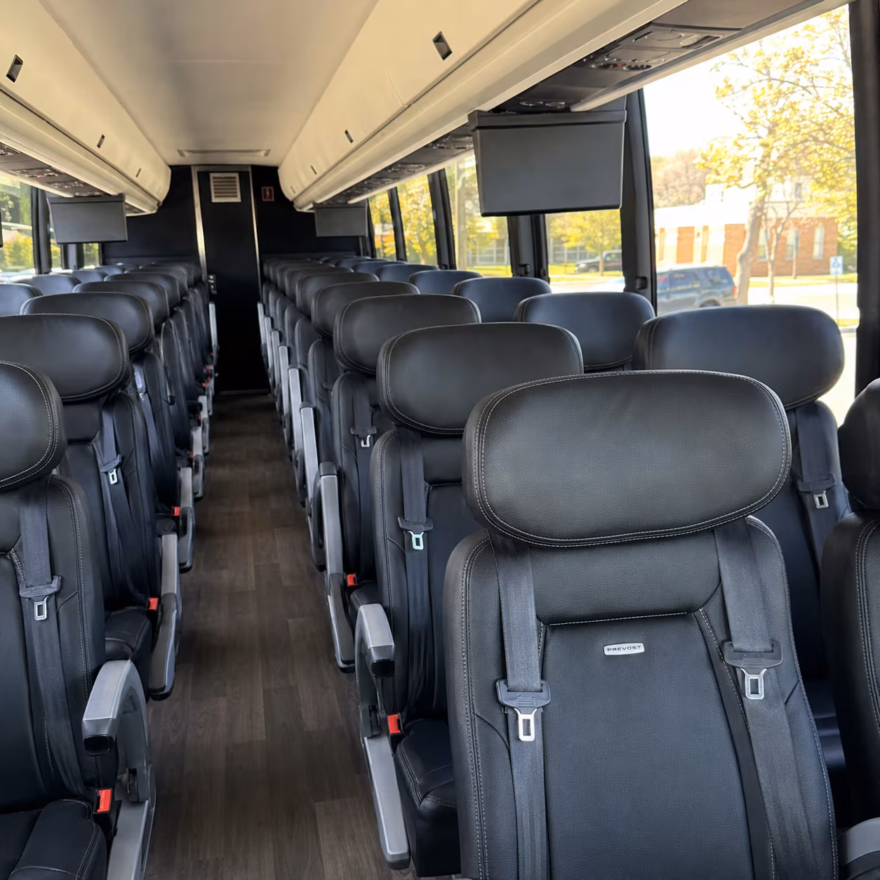 apex 45 passenger charter bus inside