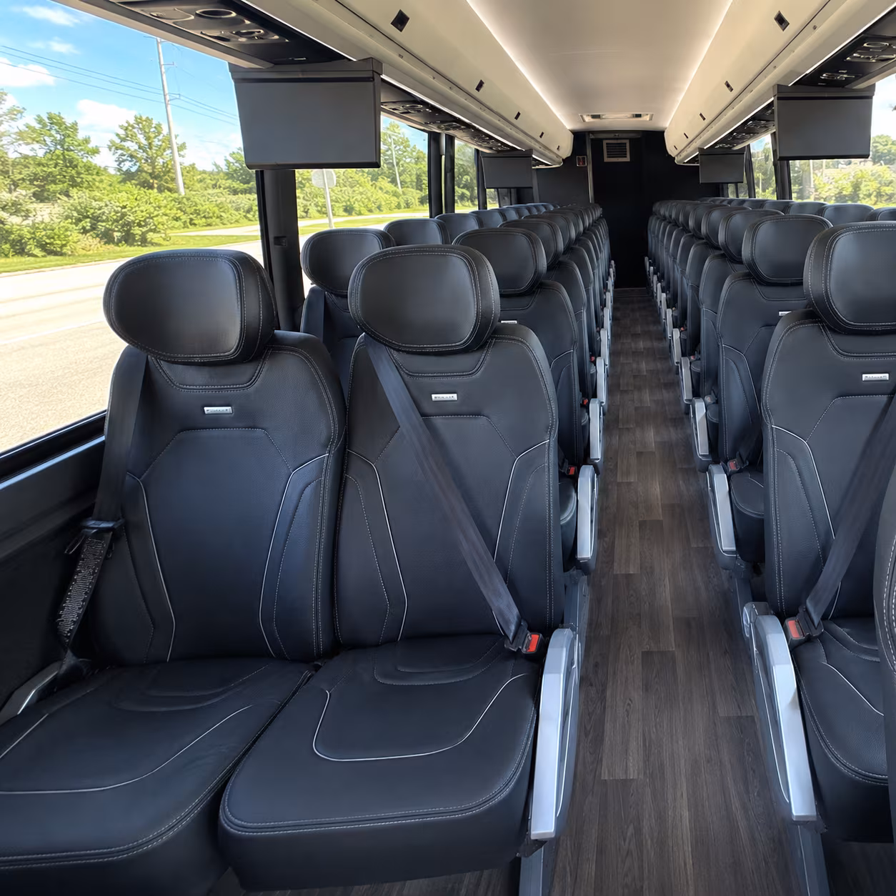 apex 47 passenger charter bus inside