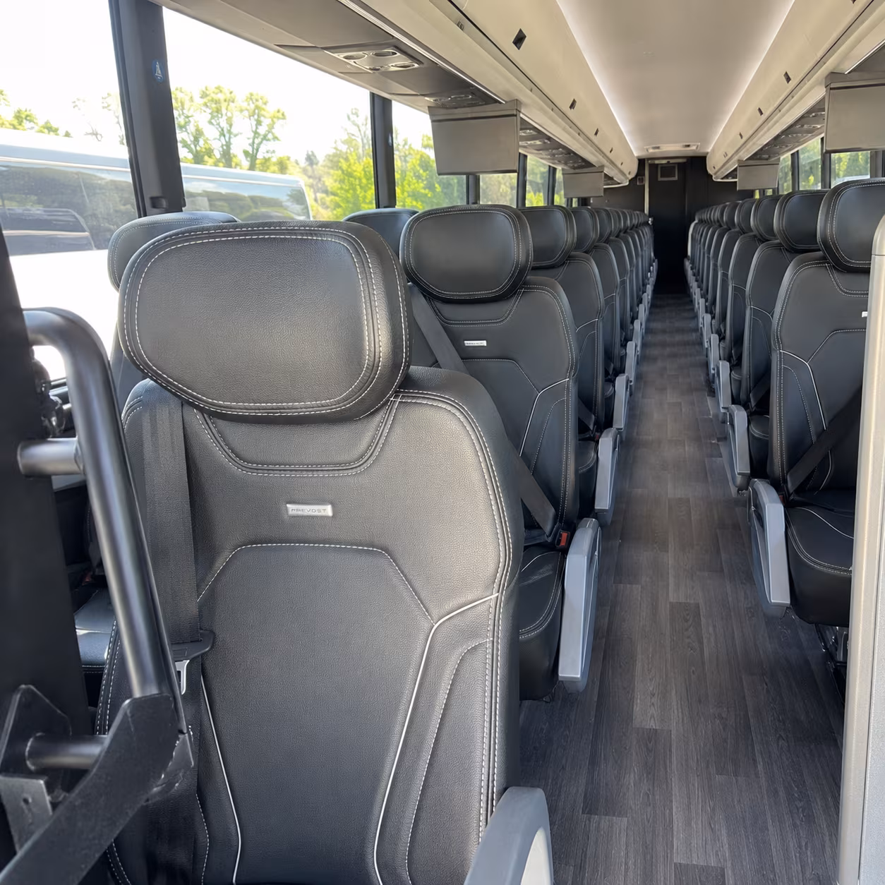 apex 47 passenger charter bus interior