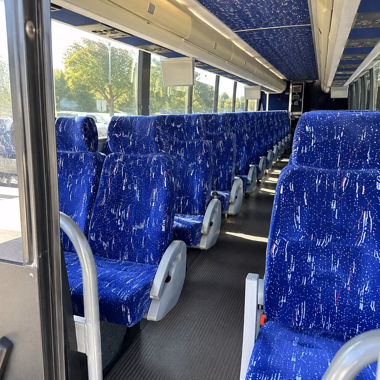 apex 50 passenger charter bus inside