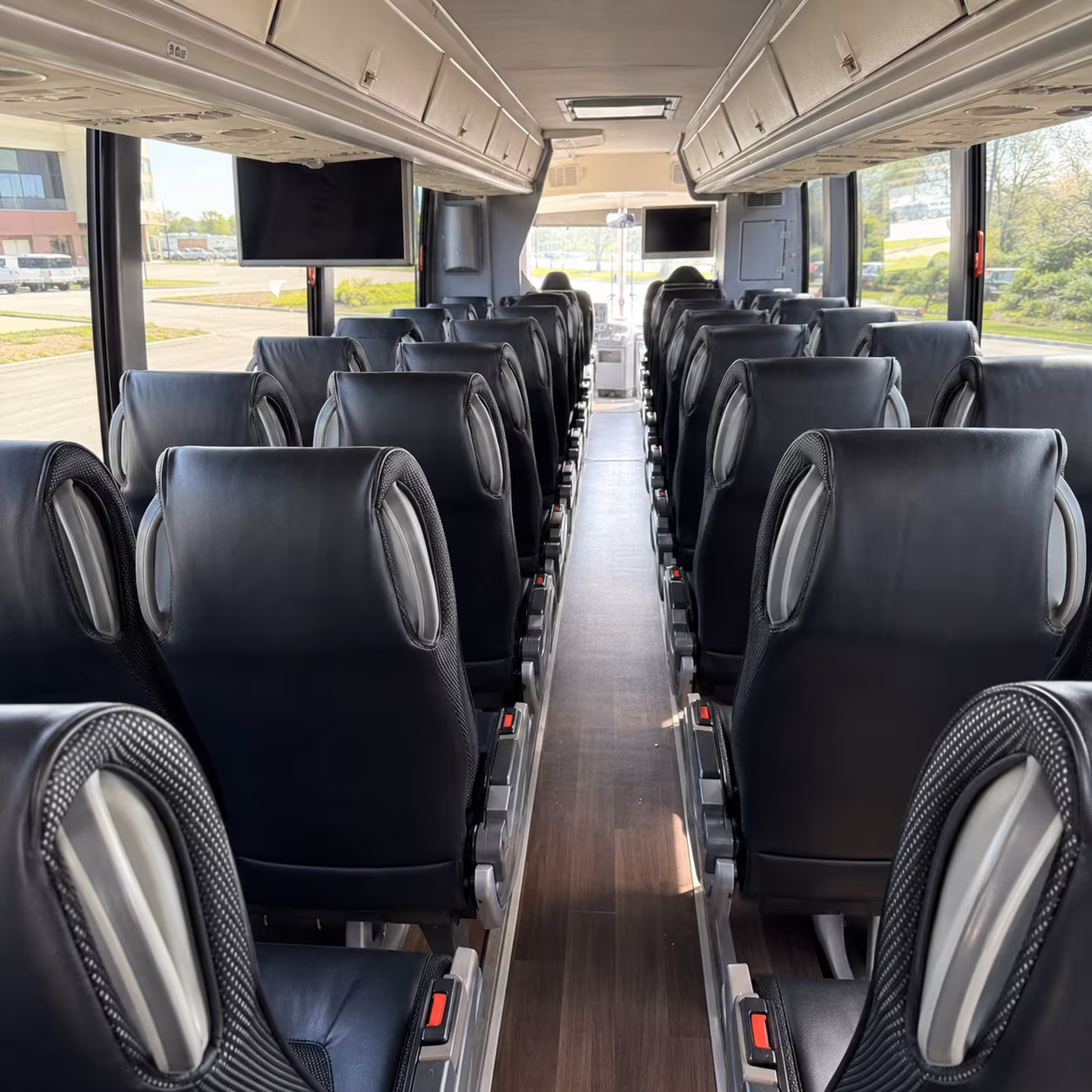 apex 56 passenger charter bus inside